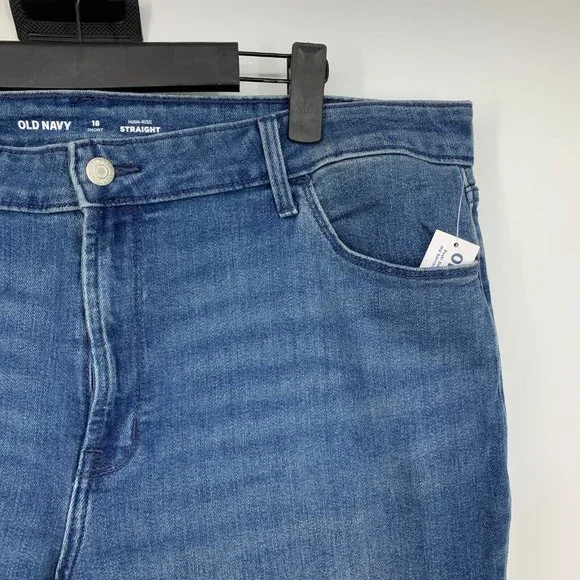 Old Navy Jeans High Rise Straight Blue Denim NWT - Picture 4 of 10